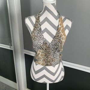 Cheetah Forever 21 Halter Crop